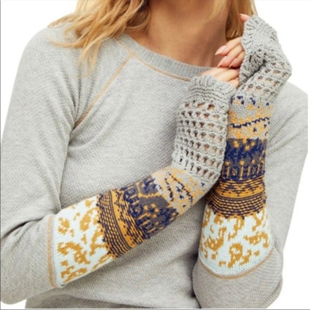 Free People In the Knitted Mix Cuff Top